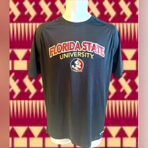 FSU Florida State Seminoles Medium M  Polyester Wick Majestic Logo Shirt NWOT